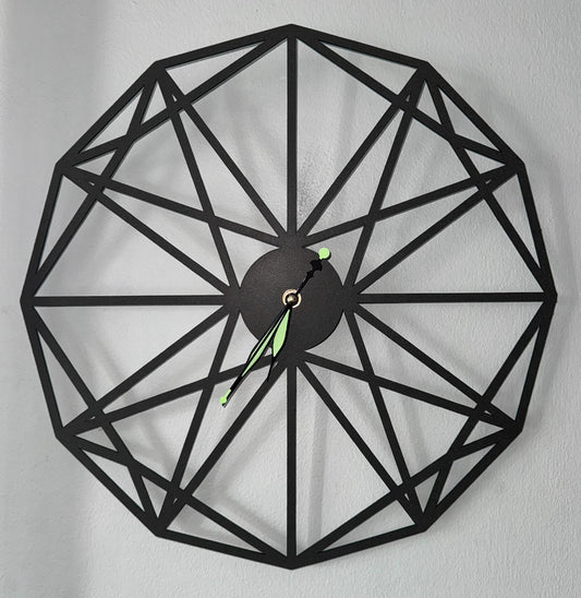 Black Wire Frame Laser Cut Wall Clock