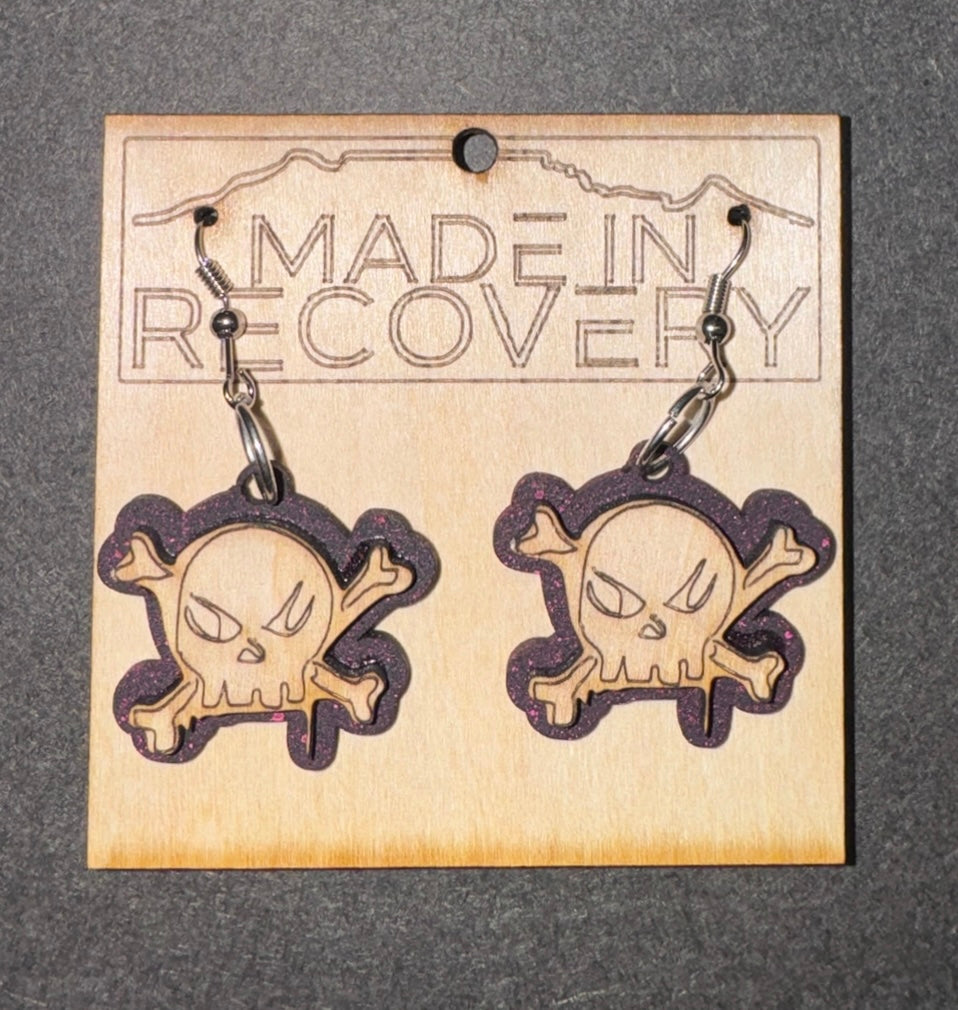 Earings - nickel free. Graffiti skulls.